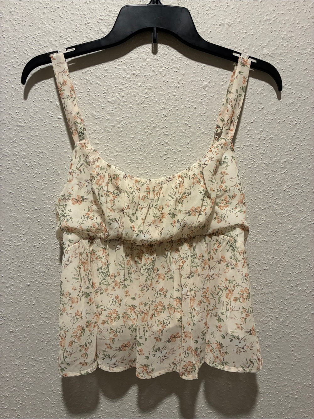 Altar'd State Cream Floral Ruffled Camisole